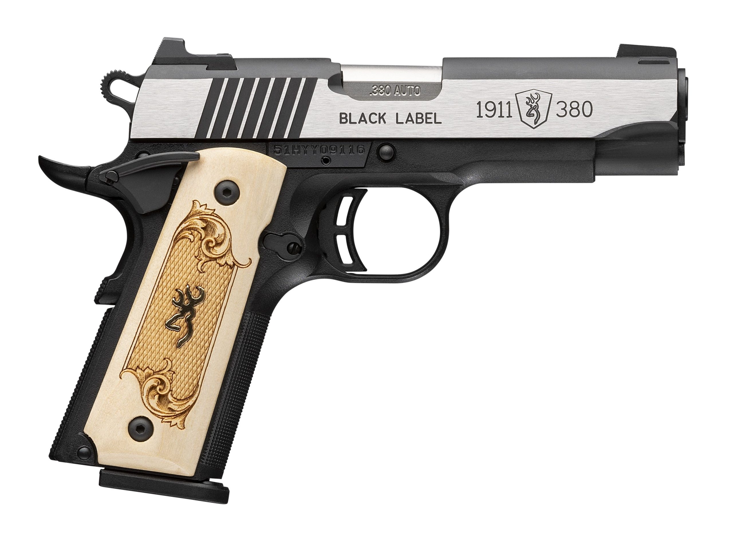 1911-380 BL 380ACP 3.6" MM # - BLACK LABEL MEDALLION MAPLE