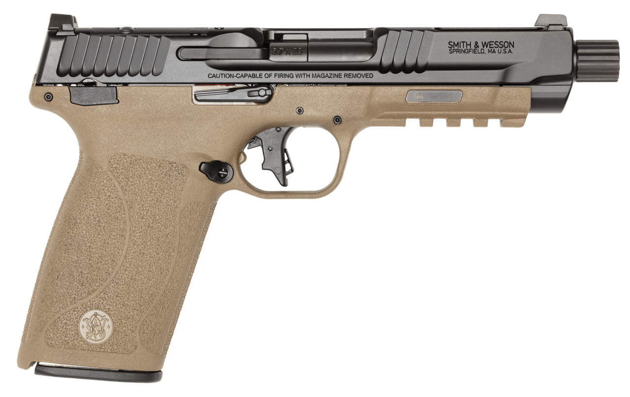 M&P5.7 OR 5.7X28 5" BK/FDE TB - 14078 | 22+1 | 1/2X28 TPI