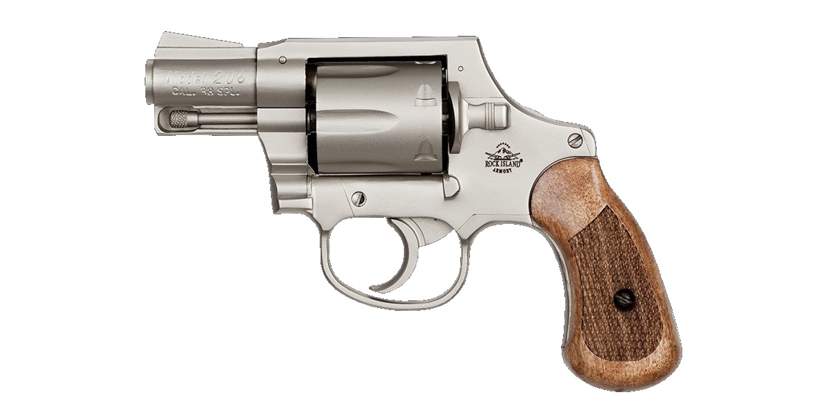 M206 REVOLVER 38SP 2" SPURLESS - MATTE NKL/WOOD | 6RD CYLINDER
