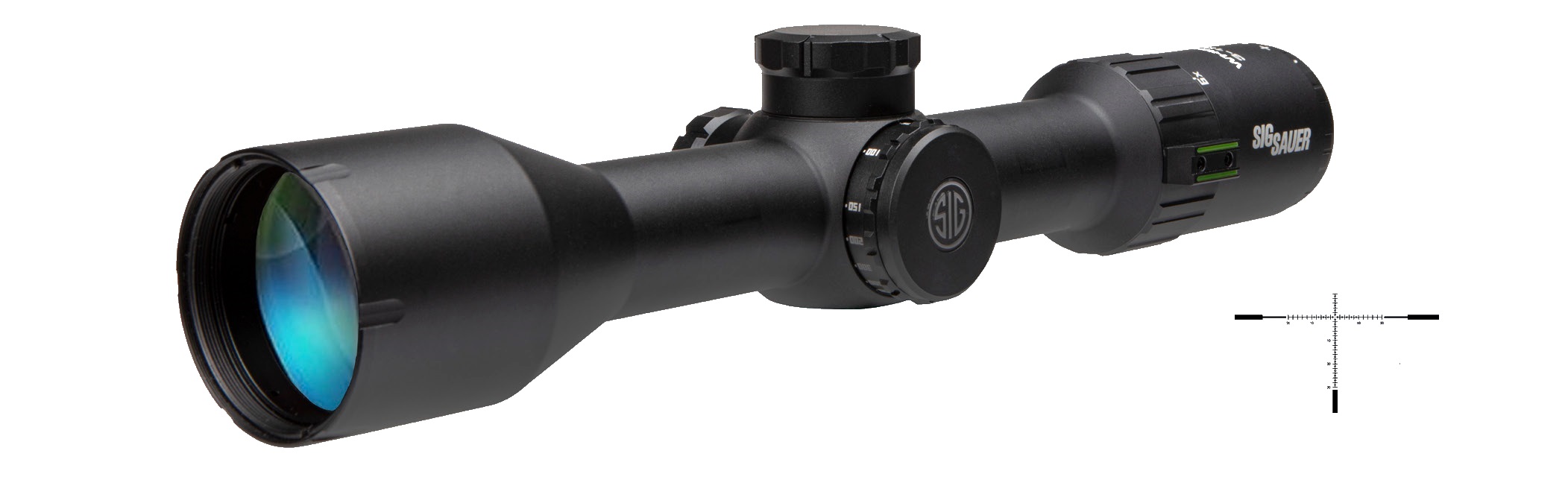 WHISKEY6 3-18X44 30MM MOA 2.0 - MOA MILLING HUNTER RETICLE|BLK