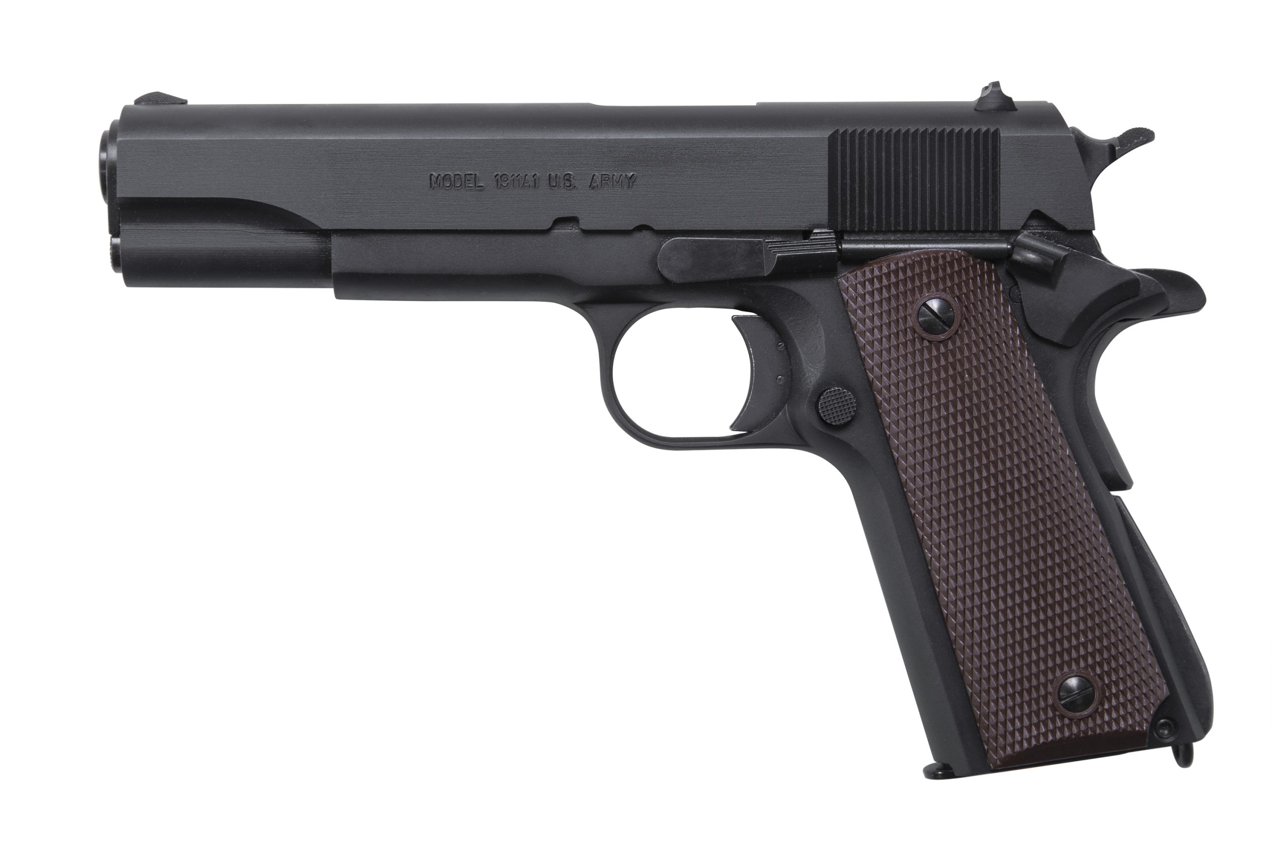 COMMANDER 1911A1 45ACP MT BLK - 4.25" BBL|BROWN PLASTIC GRIPS