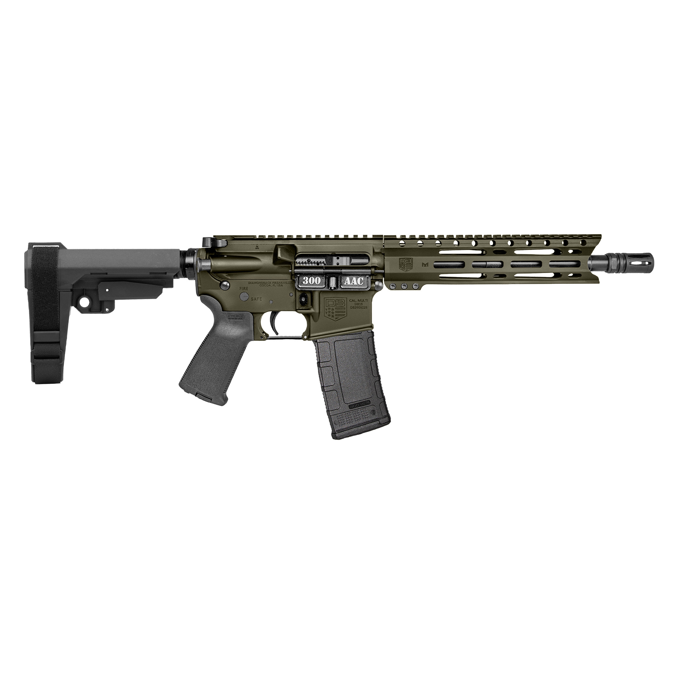 DB-15 PIST 300BLK ODG 10" SBA3 - SBA3 BRACE