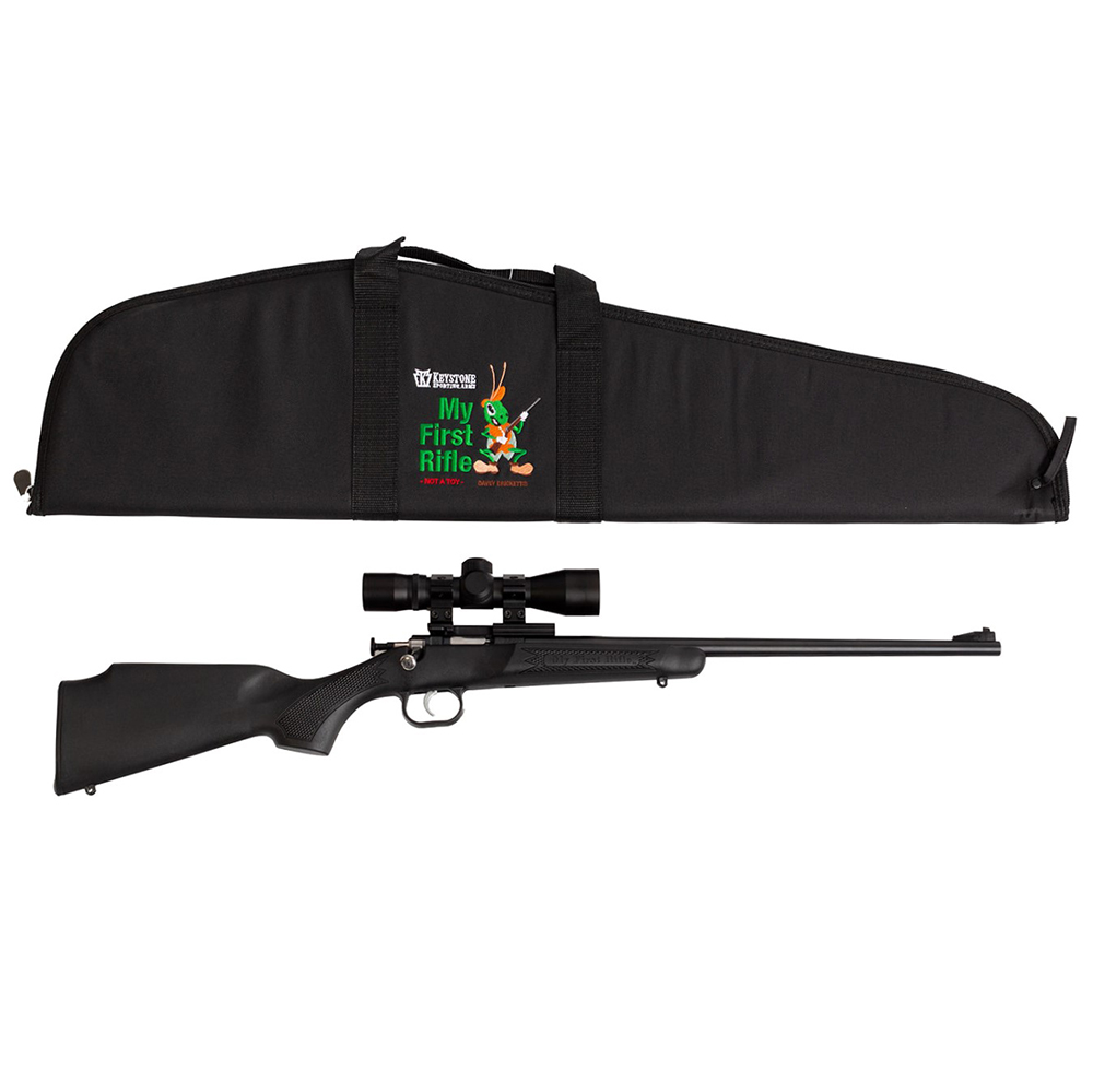 CRICKETT 22LR BL/BLK SCP/CASE - BLACK SYNTHETIC STOCK