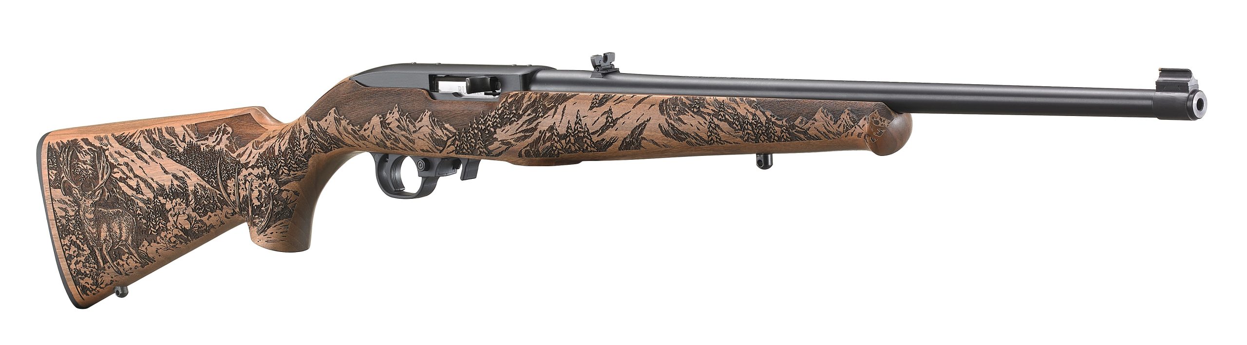 10/22 MULE DEER 22LR BL/WD # - 31161 ENGRAVED MULE DEER STOCK