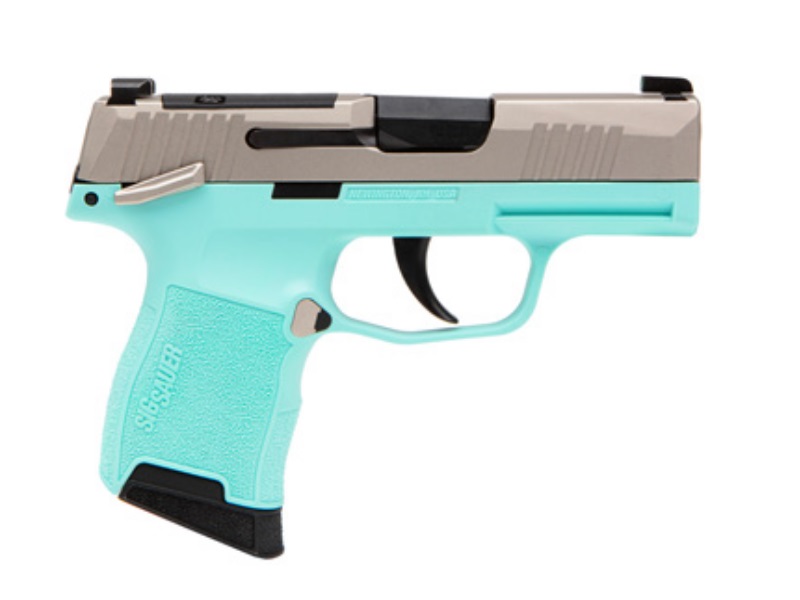P365 380ACP NKL/TURQUOISE 10+1 - 365-380-REB-MS | OPTIC READY