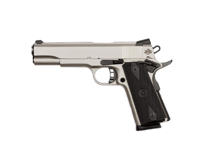M1911-A1 TACT 45ACP NICKEL 5"# - EXTENDED BEAVERTAIL