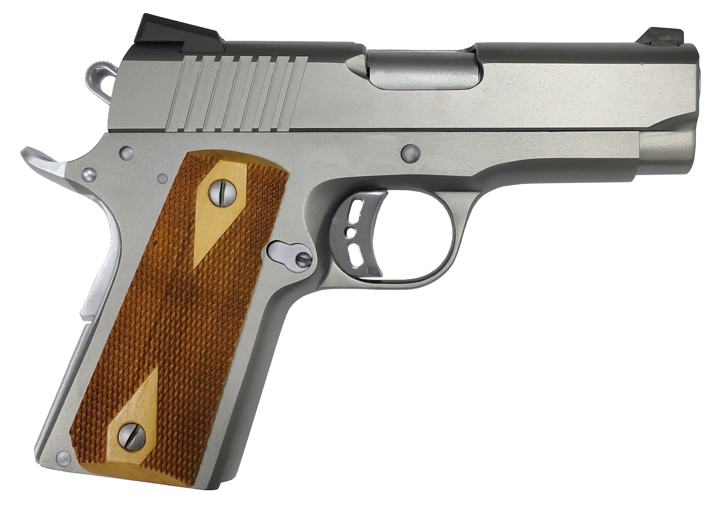 M1911-A1 ROCK 9MM 3.5" SS # - CHECKERED WOOD GRIPS