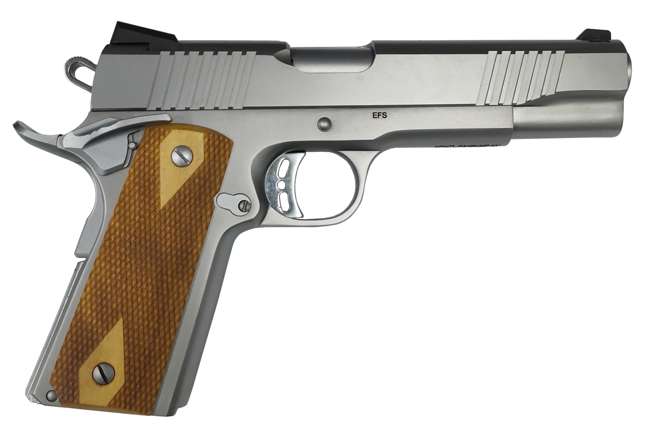 M1911-A1 ROCK 10MM 5" SS - CHECKERED WOOD GRIPS