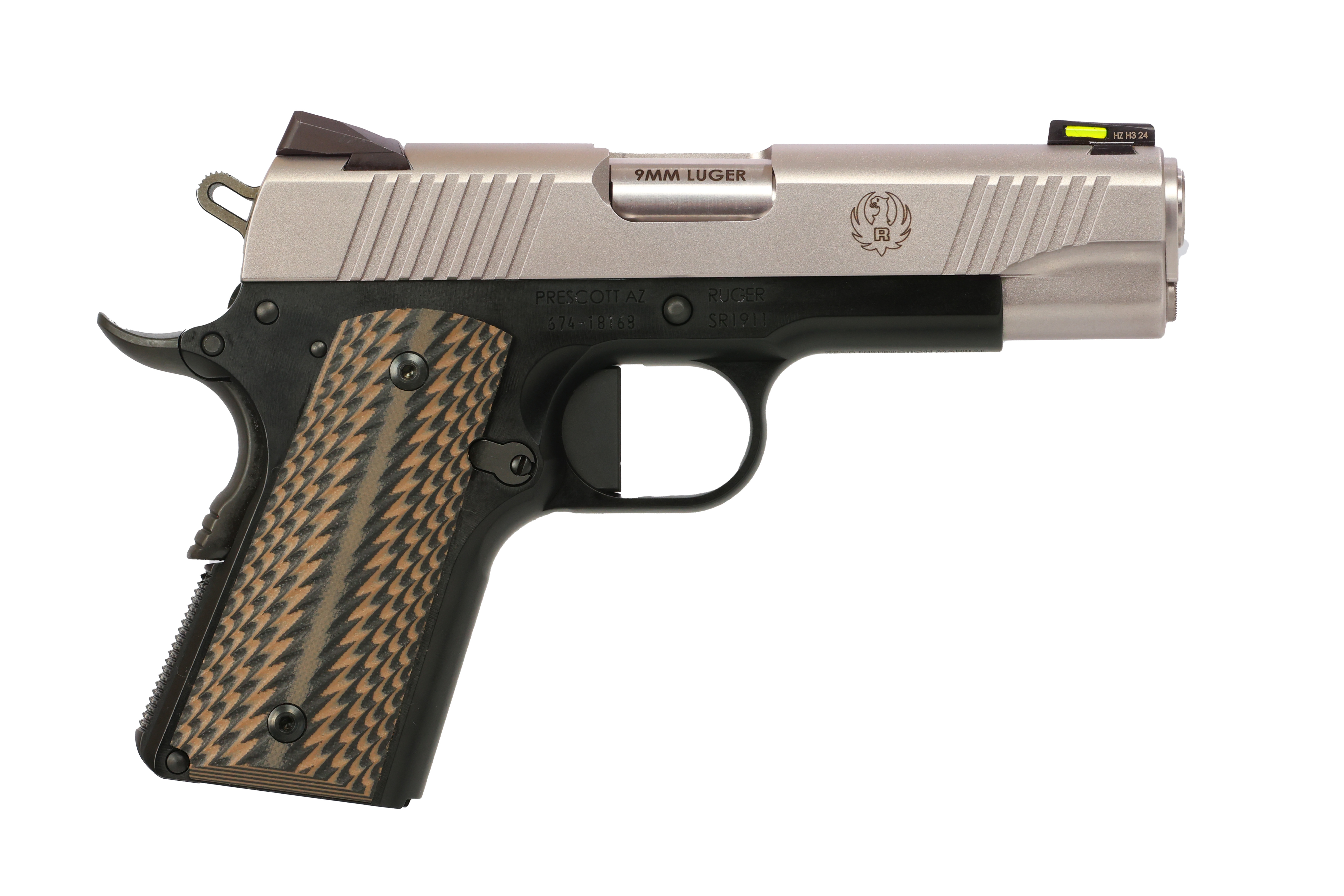 SR1911 9MM BLK/ALUM 4.25" 7+1 - 6798 | G10 DESERT BROWN GRIPS