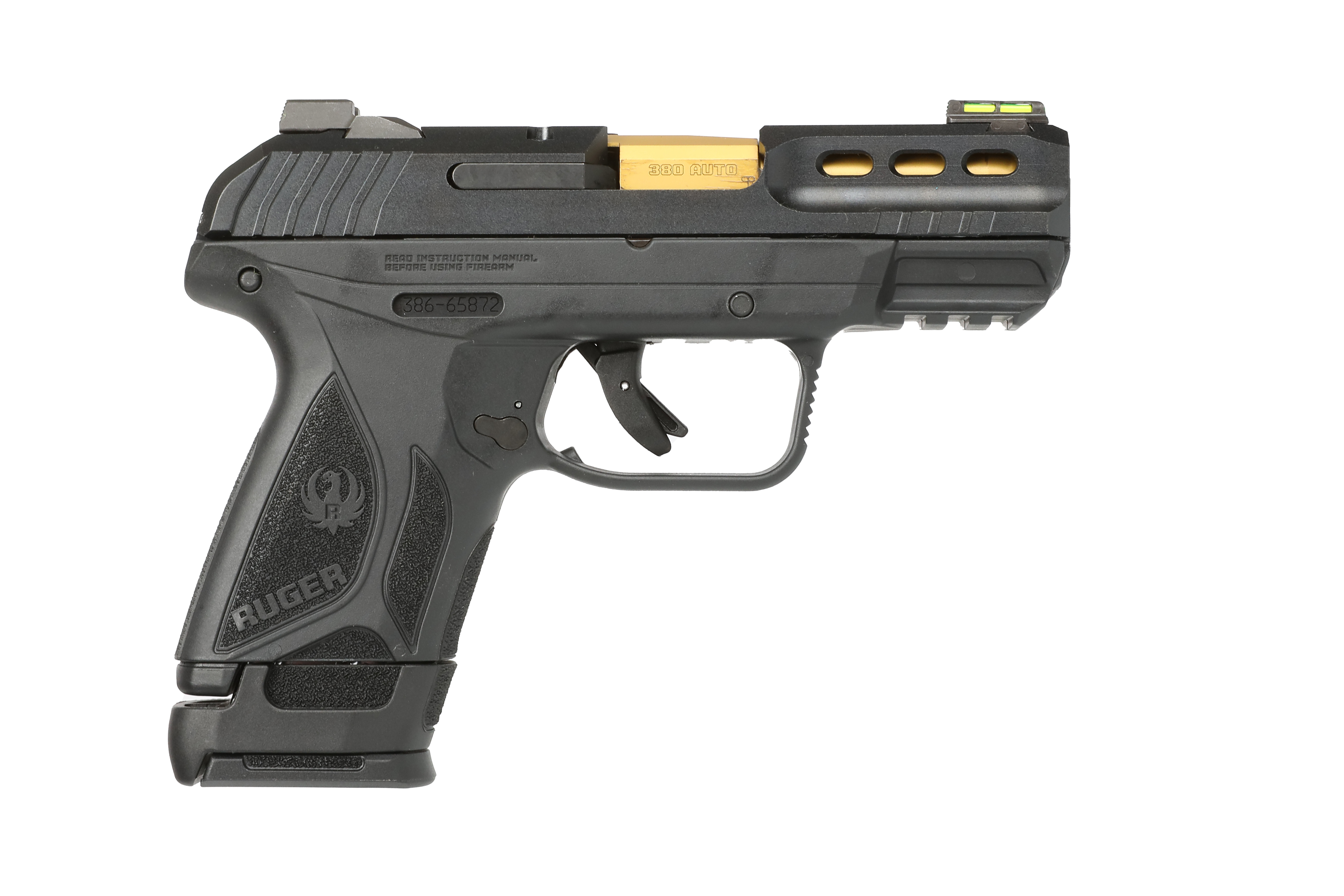SECURITY-380 380ACP BLK/GLD - 3856 | 15+1 | GOLD BARREL